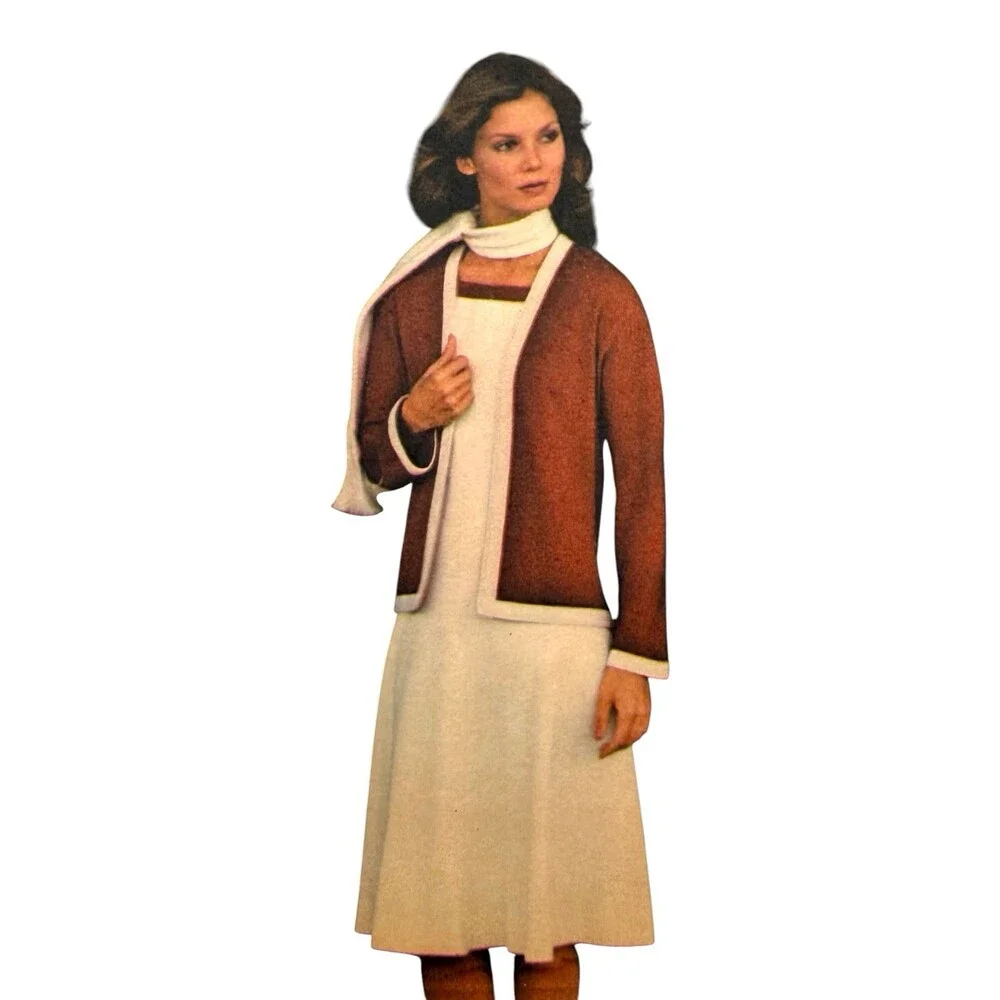 VTG 1977 Butterick Sewing Pattern Misses Jacket Dress & Scarf Size 12 #4594